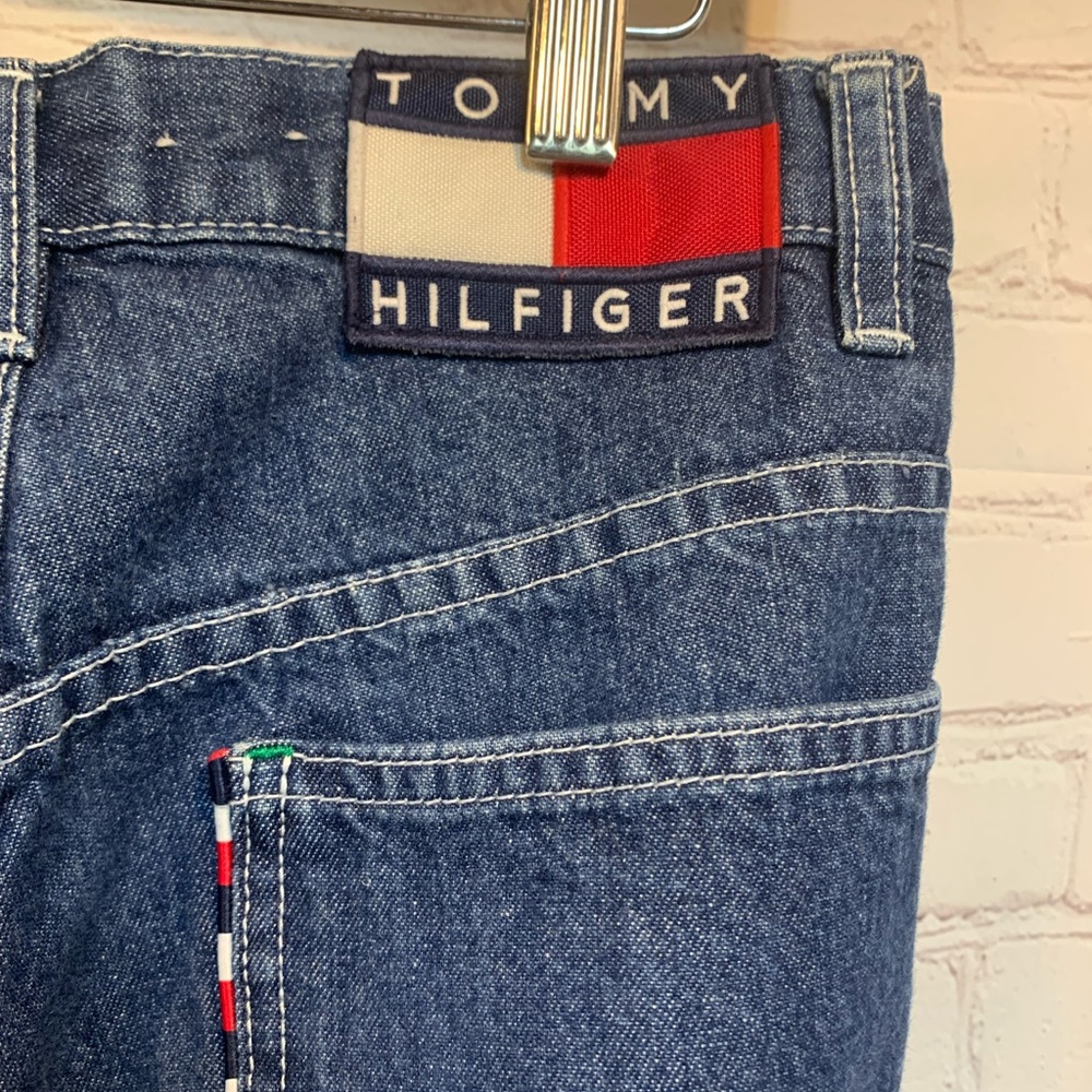 Y2K Tommy Hilfiger Carpenter Jeans with Red and White Trim Wide Leg Size 7 - Picture 7 of 7